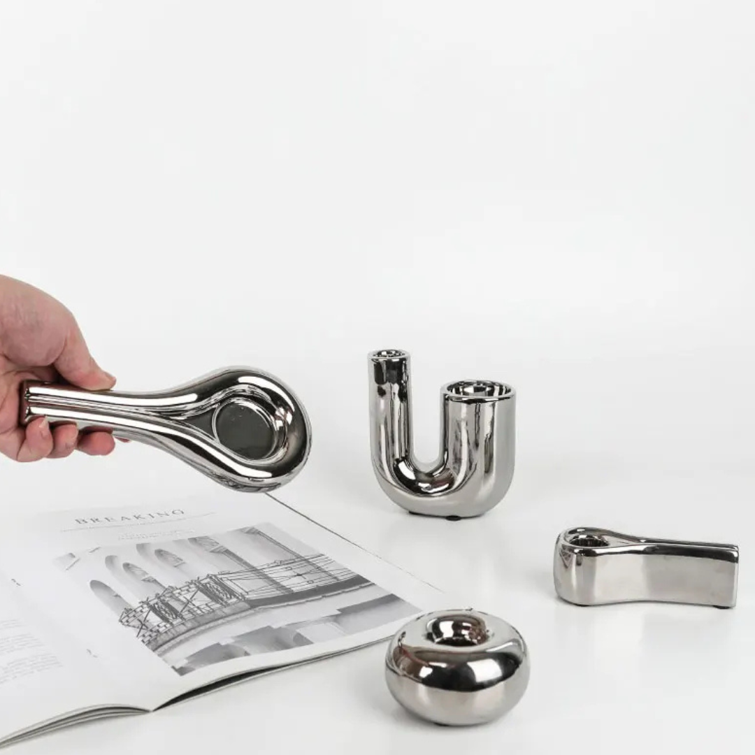 Electroplating Silver Candlestick Holder