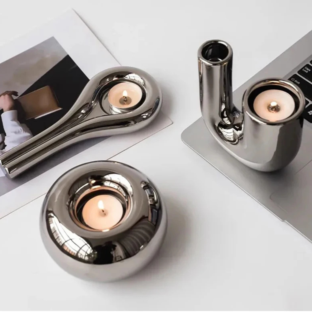 Electroplating Silver Candlestick Holder