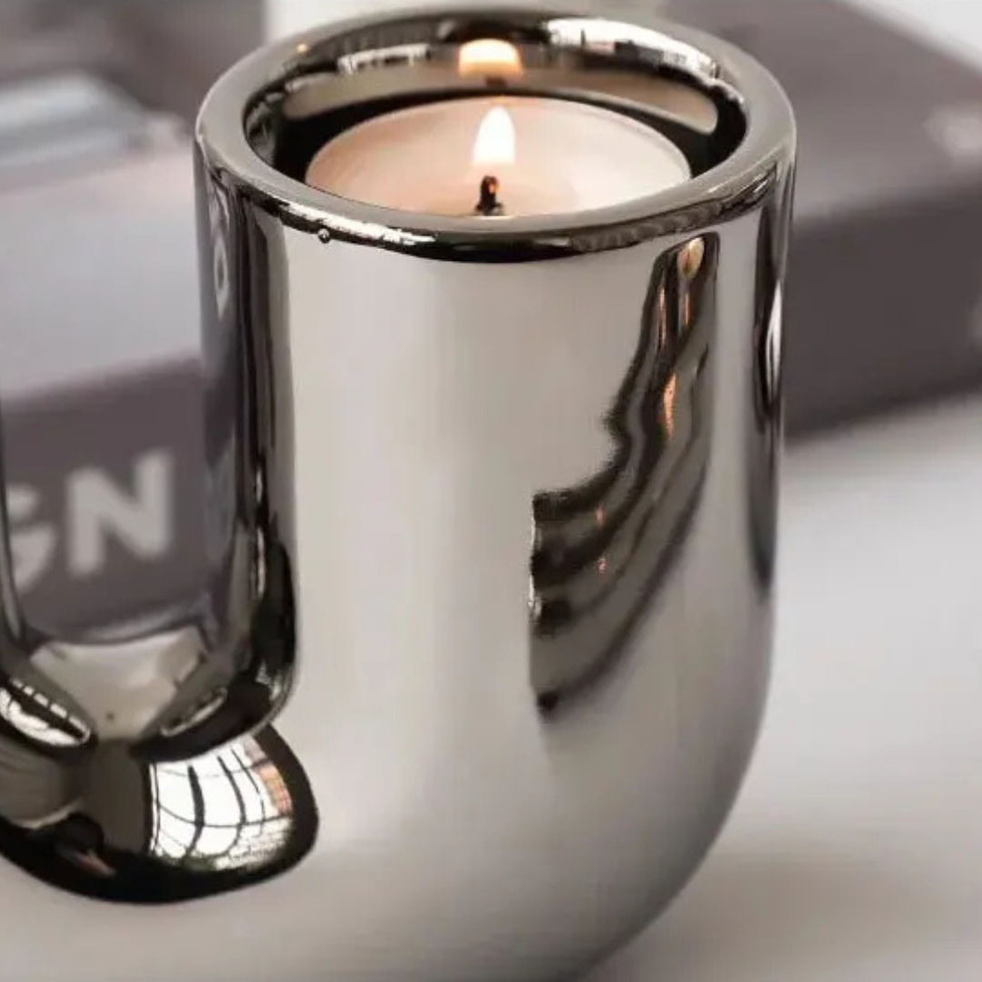 Electroplating Silver Candlestick Holder