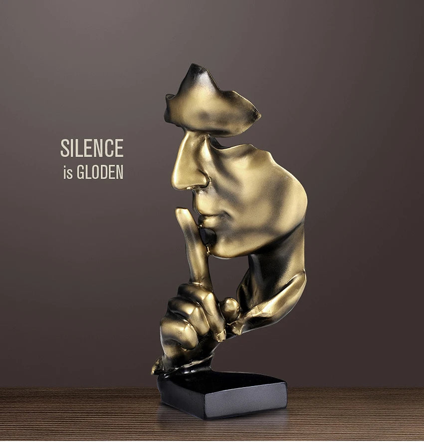 “Silence is Gold” Thinker Figurine