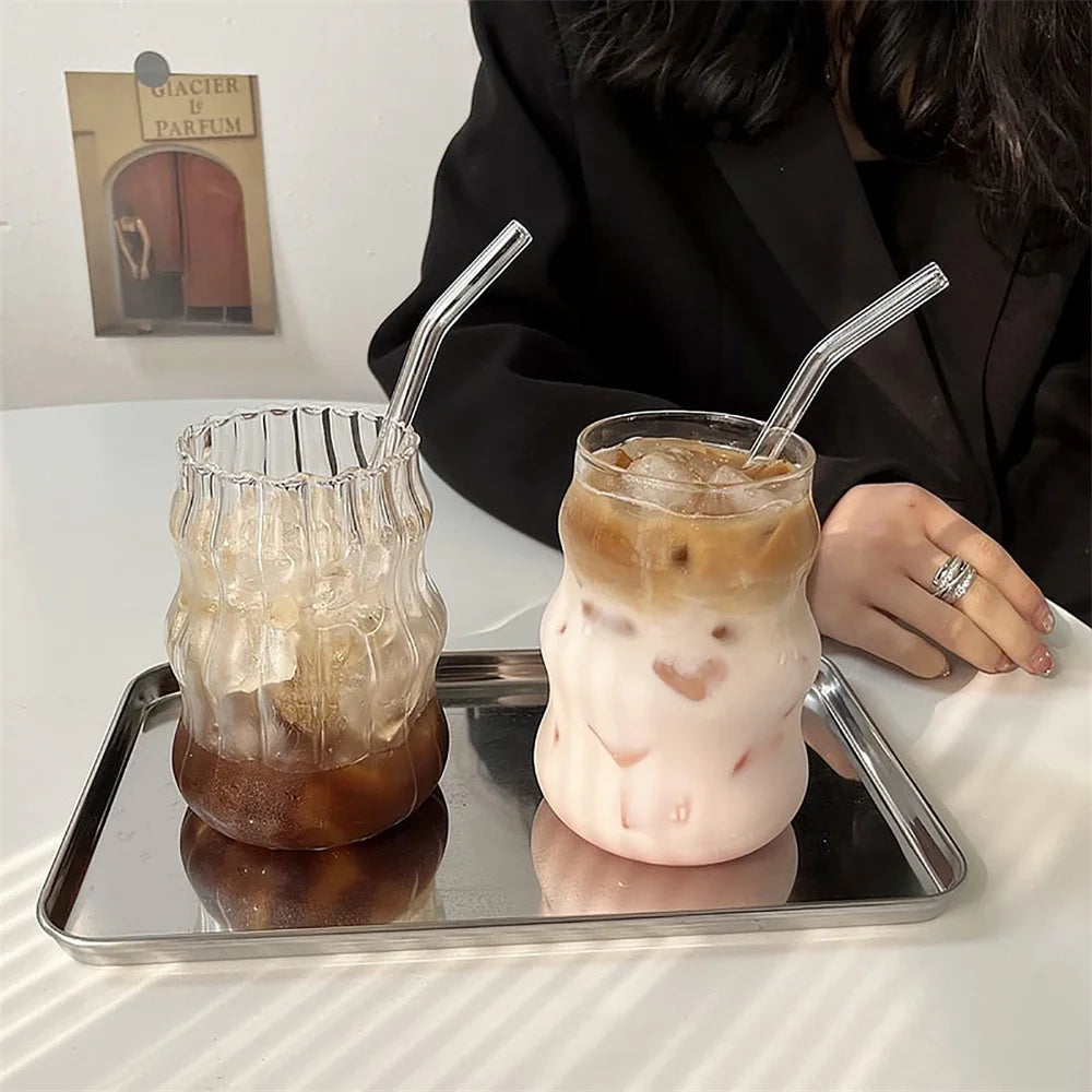 Hug Stripe Glass Cup