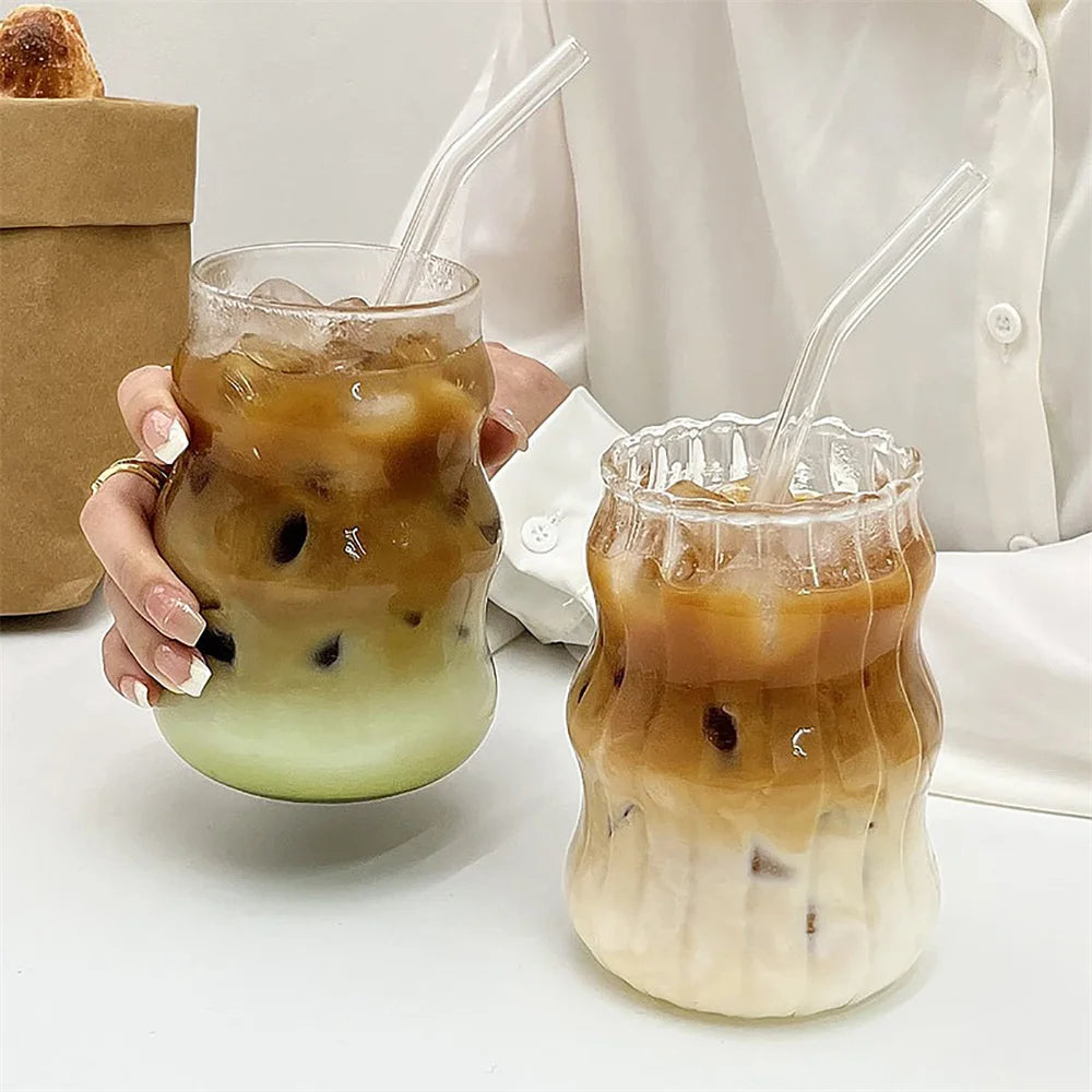 Hug Stripe Glass Cup