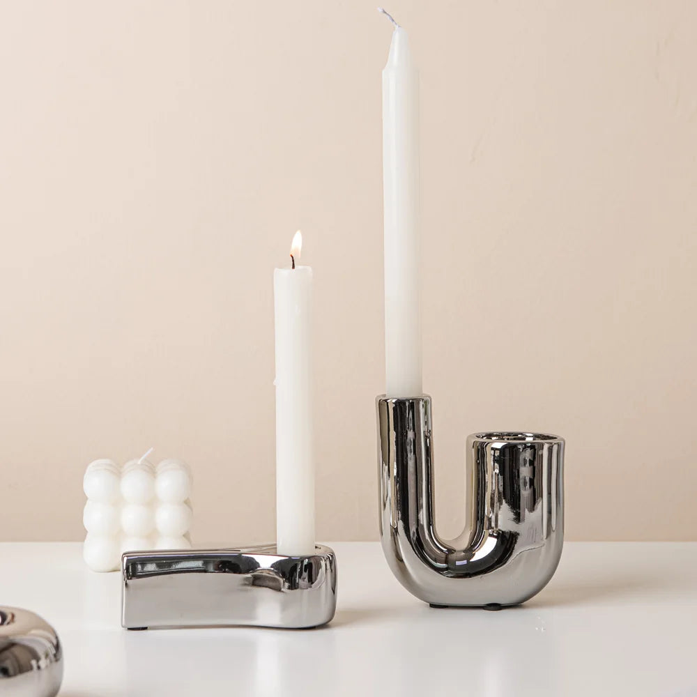 Electroplating Silver Candlestick Holder