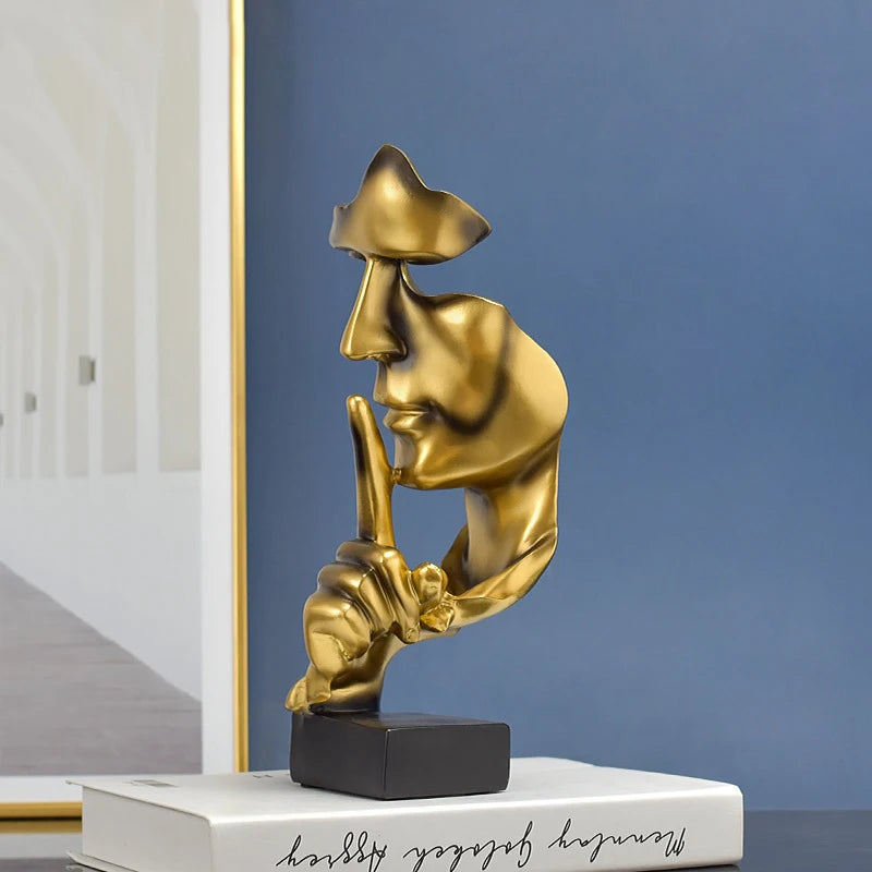 “Silence is Gold” Thinker Figurine